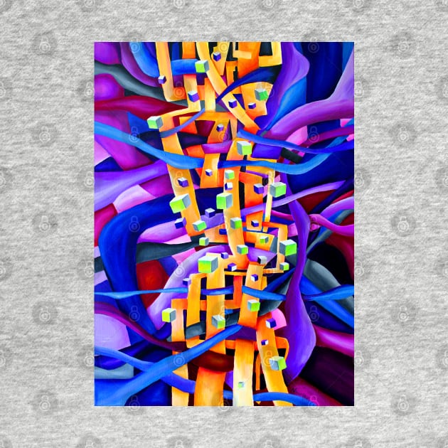 Abstract Multicolored Geometrical Artwork by Nisuris Art